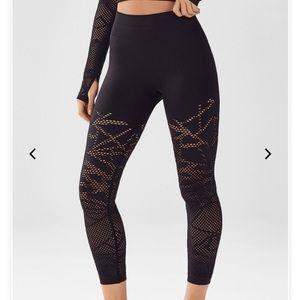 Fabletics Demi Lavado black mesh leggings